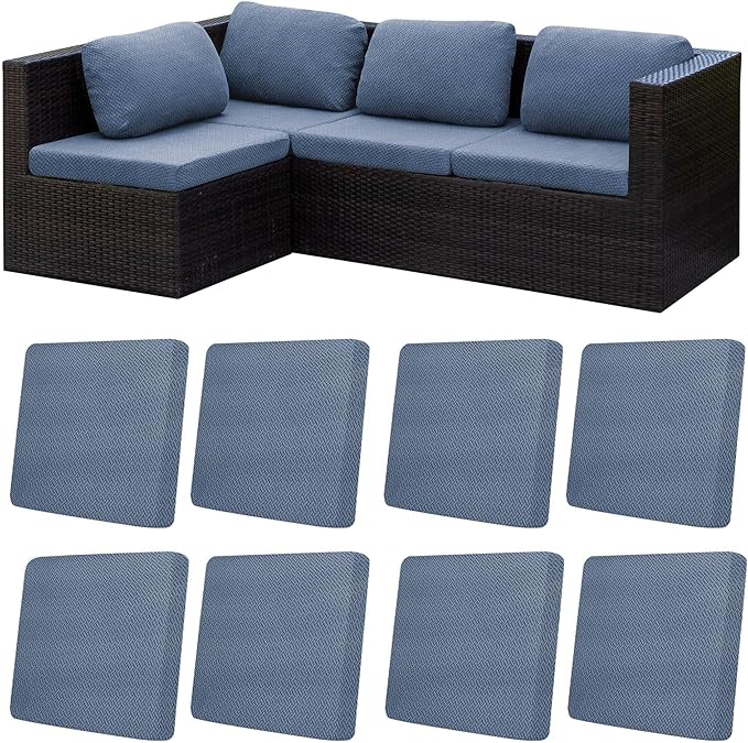8Pcs Patio Cushion Covers, Outdoor Cushions Covers, Stretch Cushion Covers by Unknown