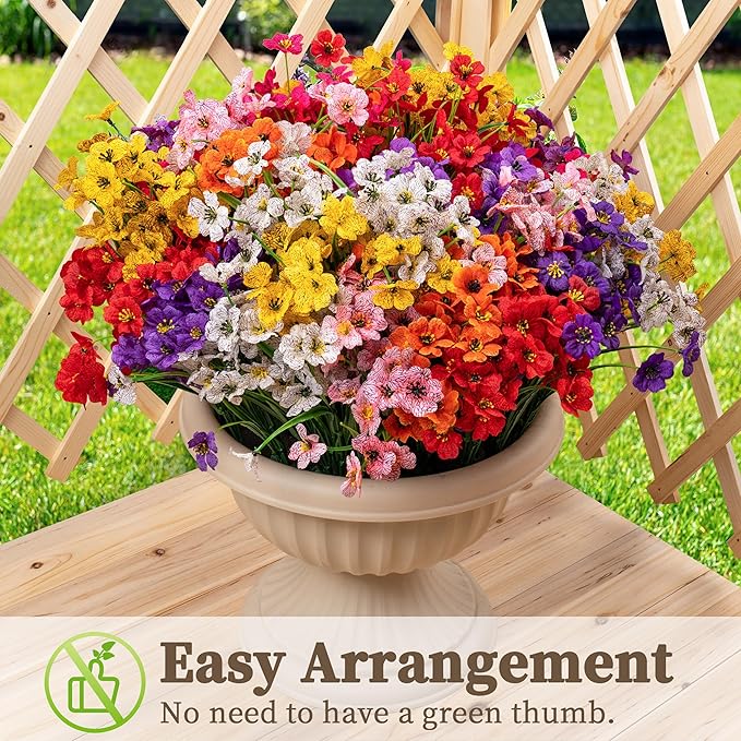 24 Bundles Artificial Flowers for Outdoors/Indoors, Fake Flowers Plants for - Image 6