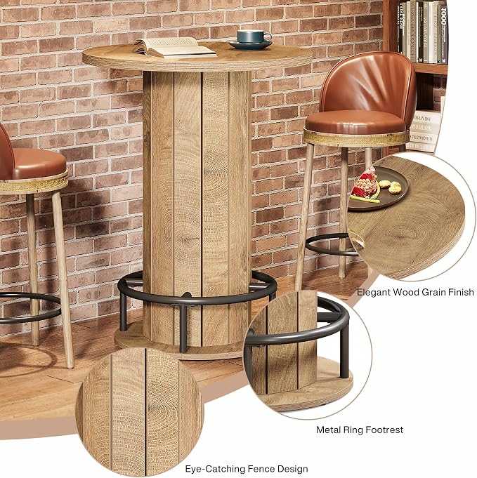 Tribesigns Round Dining Table Set of 4, Bar Height Commercial Kitchen Table - Image 8