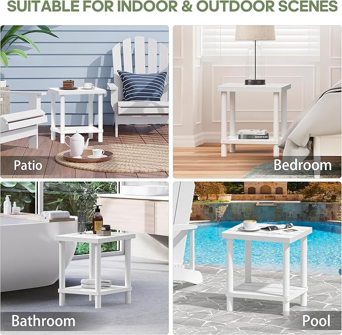 Outdoor Side Table, 2-Tier Small Outdoor Table - Image 7