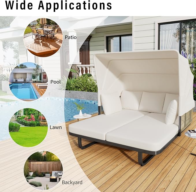 Harper & Bright Designs Outdoor Daybed, Patio Daybed - Image 3