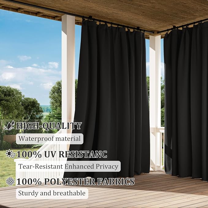 Gazebo Universal Replacement Privacy Curtain, 4-Panels Sidewall Curtains - Image 5