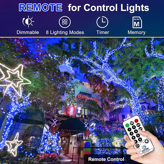 KNONEW 403ft 1000 LED Christmas Lights Outdoor String Light - Image 2