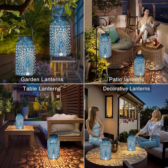 Garden Gifts for Women Solar Lanterns Outdoor Waterproof Peacock Garden Gifts - Image 3