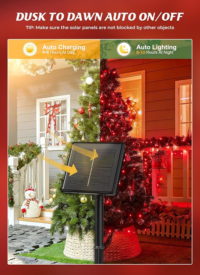Brightown 2 Pack Solar String Lights Outdoor, Total 144Ft 400 LED Twinkle Fairy - Image 2