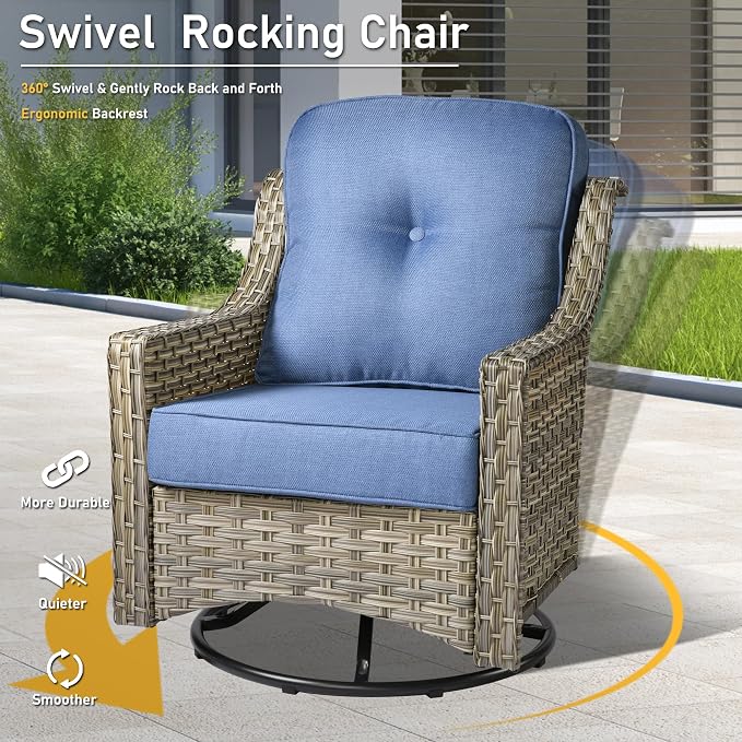 HOOOWOOO 5 Piece Patio Furniture Conversation Sets - Image 3