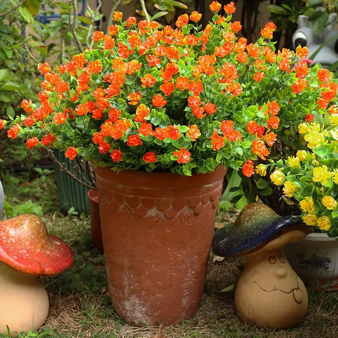 20 Bundles Artificial Fall Flowers Outdoor Fake Flowers, UV Resistant No Fade - Image 4