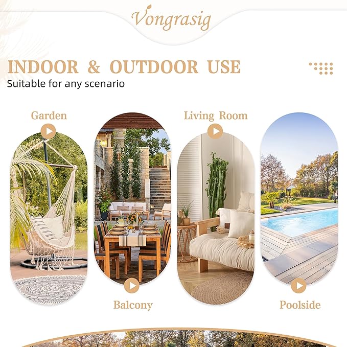 Vongrasig Outdoor Wicker Egg Chair PE Rattan Chair - Image 7