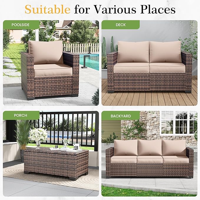 Amopatio 2 Pieces Outdoor Ottoman - Image 6