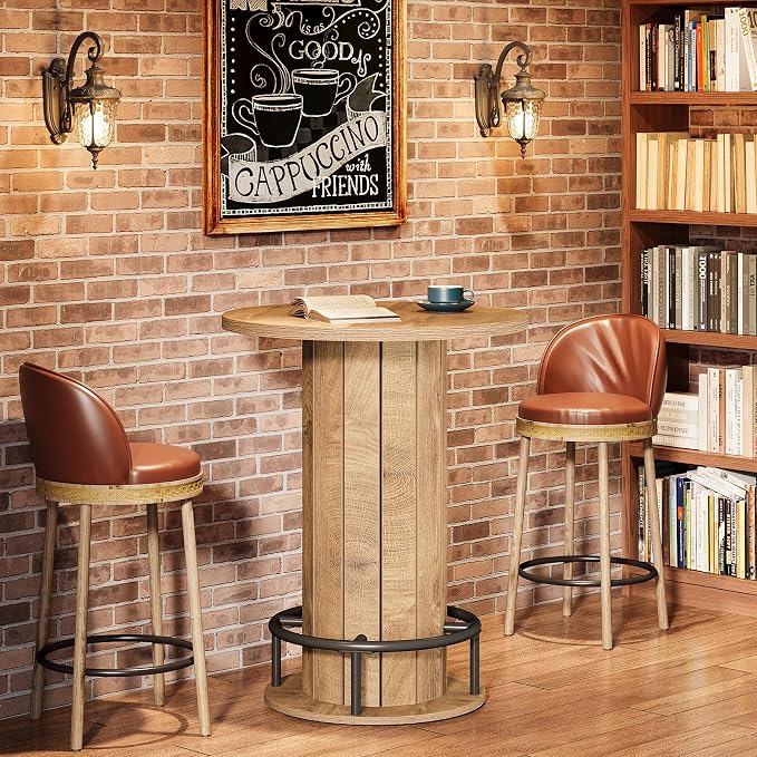 Tribesigns Round Dining Table Set of 4, Bar Height Commercial Kitchen Table - Image 6