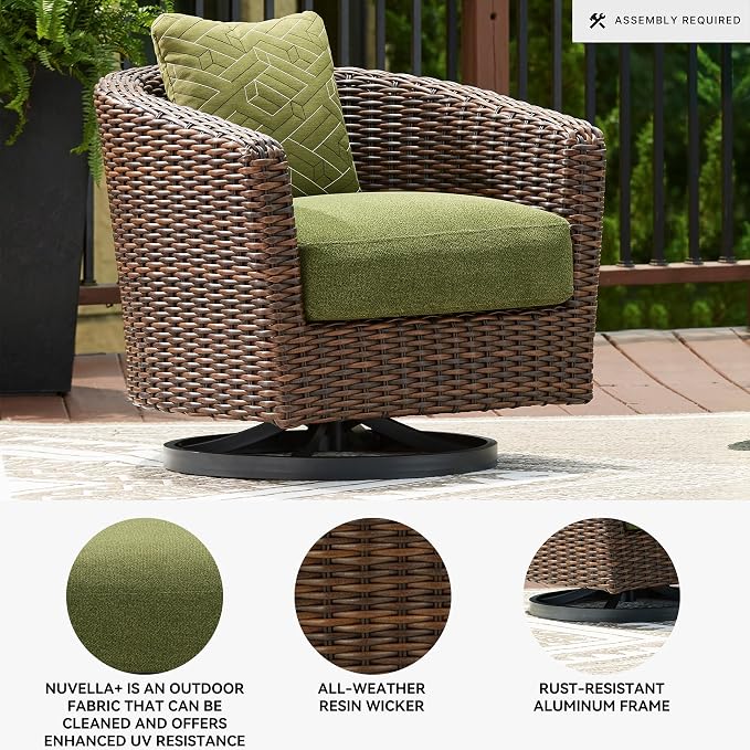 Signature Design by Ashley Horizon Hall Casual Outdoor Weather Resistant Swivel - Image 3