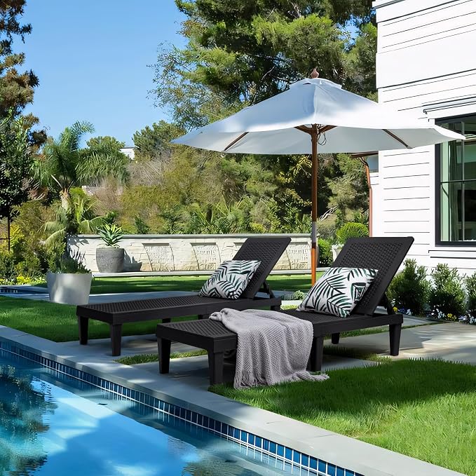 Greesum Outdoor Chaise Lounge Chairs Set of 4 - Image 2