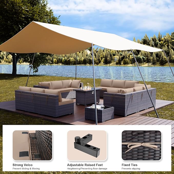 Kullavik 15 Pieces Outdoor Patio Furniture Set - Image 6