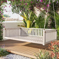 LUMISOL Twin Size Patio Swing Bed, Wooden Porch Swing Frame by LUMISOL