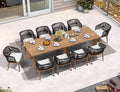 PURPLE LEAF 11 Pieces Outdoor Dining Set Patio Table and Chairs Set Aluminum by PURPLELEAF