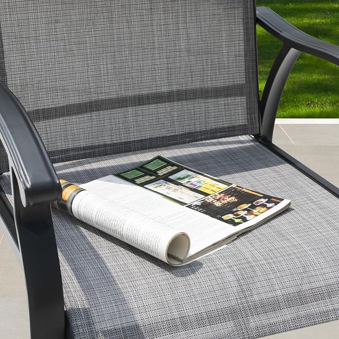 NUU GARDEN 3 Piece Patio Bar Set, 2 Textilene High Bar Stools and Patio Bar - Image 7