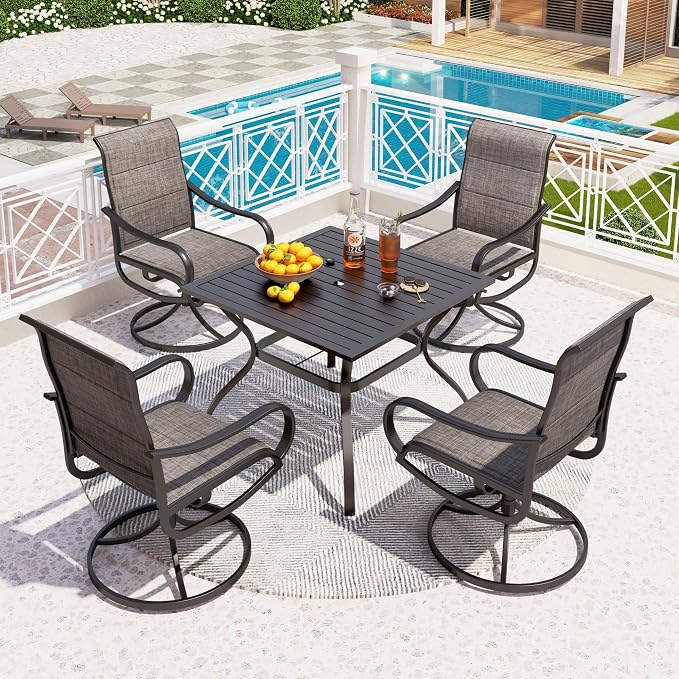 PHI VILLA 5 PCS Patio Dining Set - Image 8
