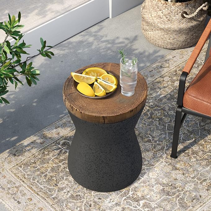 SUNBURY Outdoor Accent Table, Concrete Garden Stool End Table, Morden Concrete - Image 4