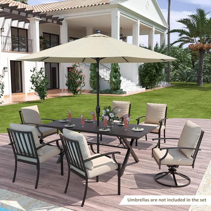 ALAULM 7-Piece Patio Dining Table and Chairs - Image 2