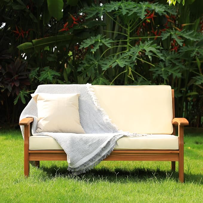 Idzo Laurent 800lbs Capacity Acacia Outdoor Loveseat, FSC Certified 2 Seater by Idzo