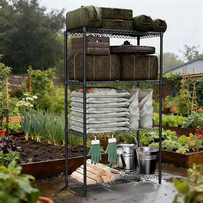 2400LBS 35.5" W Standing Shelf Units Wire Rust-Proof Outdoor Storage Shelving - Image 2