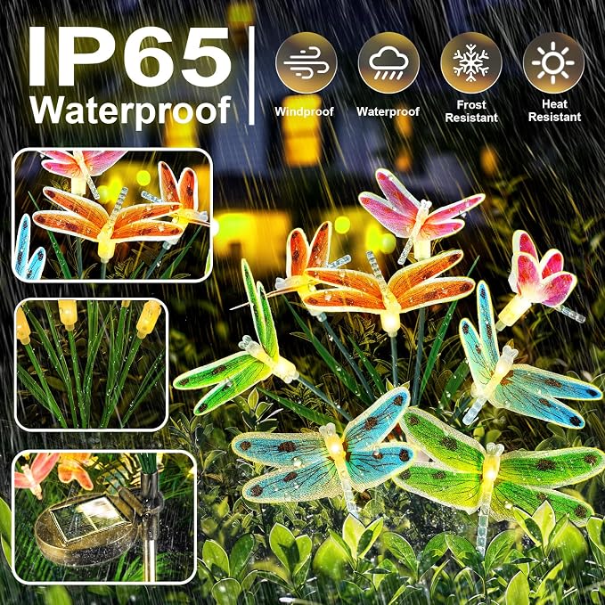Anordsem Solar Garden Lights Outdoor: 8 Removable Fiber Optic Fabric - Image 4