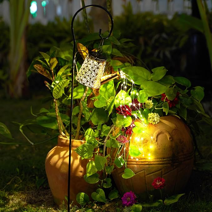 Solar Watering Can Lights with Cascading Lights, Solar Lantern Light Outdoor - Image 2