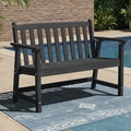 Ciokea 48" Outdoor Bench, HDPE Weatherproof Porch Bench, 2-Person Garden Benches by CIOKEA