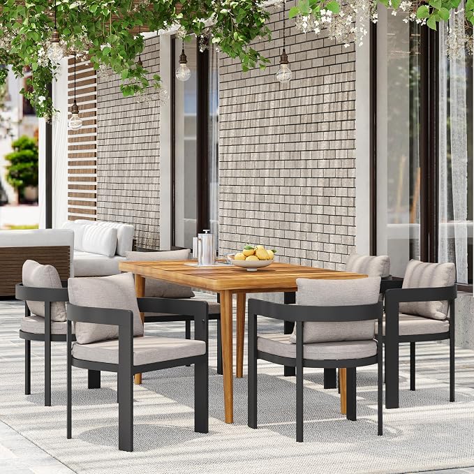 Christopher Knight Home Elko Acacia Wood Outdoor Dining Set - Image 3