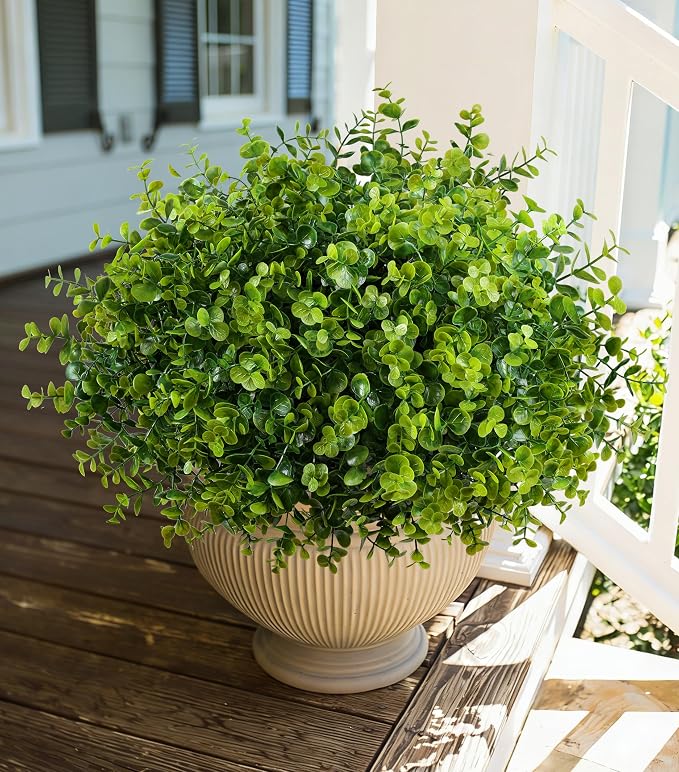 Artificial Faux Outdoor Plants for Spring Summer Decoration, 12 Bundles Fake by Ivydale