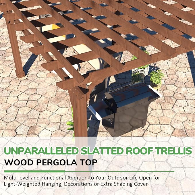 BlueWish 12’x24’ Outdoor Pergola, Patio Pergola - Image 4