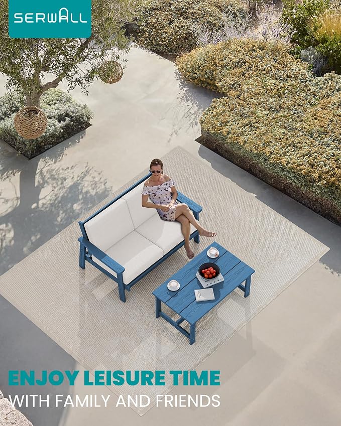 SERWALL HDPE Outdoor Patio Loveseat - Image 8