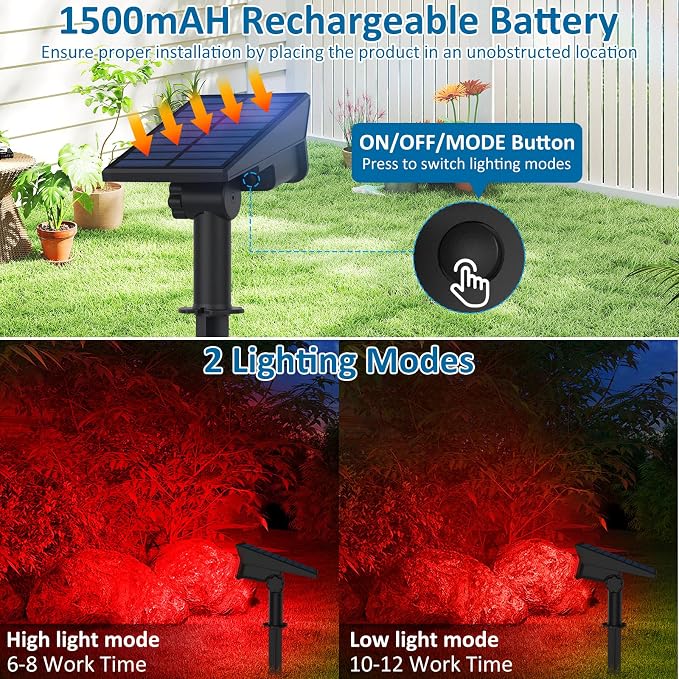 T-SUNUS Christmas Red Solar Lights - Image 2