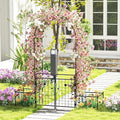 Moccha Garden Arch with Gate and Planter Boxes by LDAILY