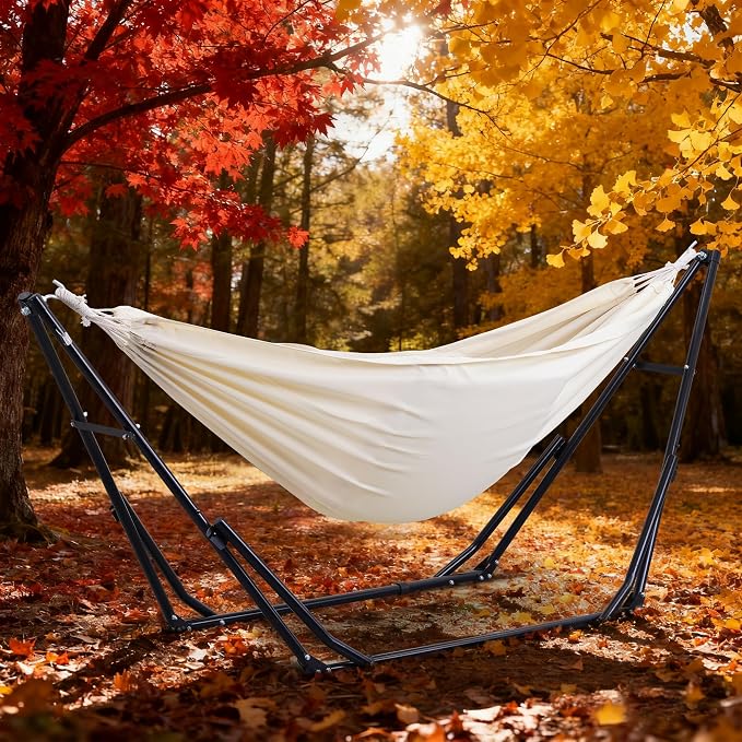Ainfox Hammock with Foldable Stand, 2 in 1 Hammock and Swinging Chair with - Image 2