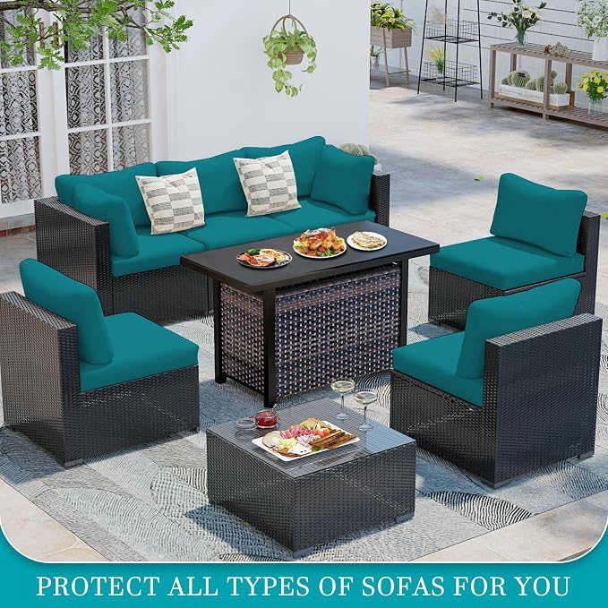 12 Pcs Stretch Patio Cushion Covers, Outdoor Couch Covers Replacement, Outdoor - Image 4