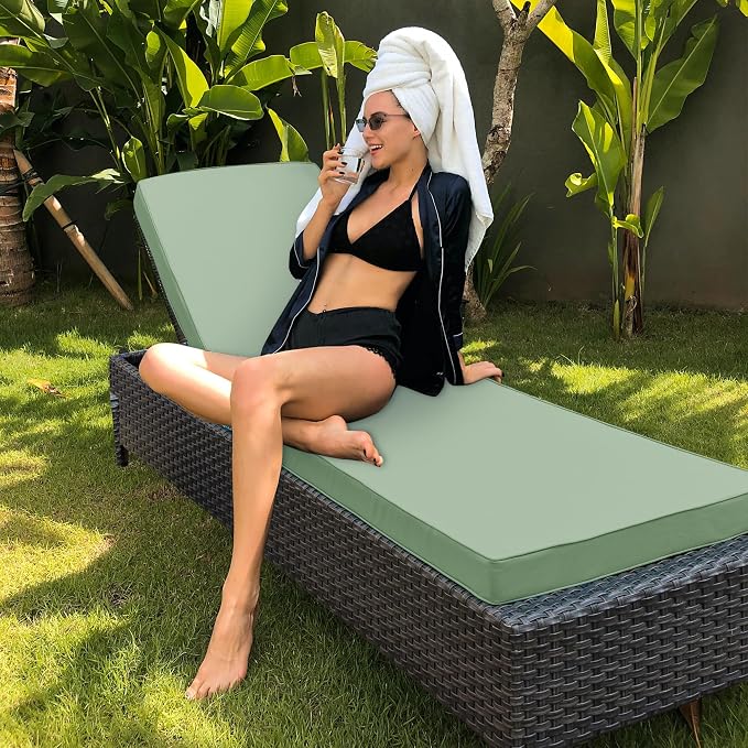 Chaise Lounge Cushion Outdoor, Waterproof and Stain-Resistant Lounge Deck - Image 7