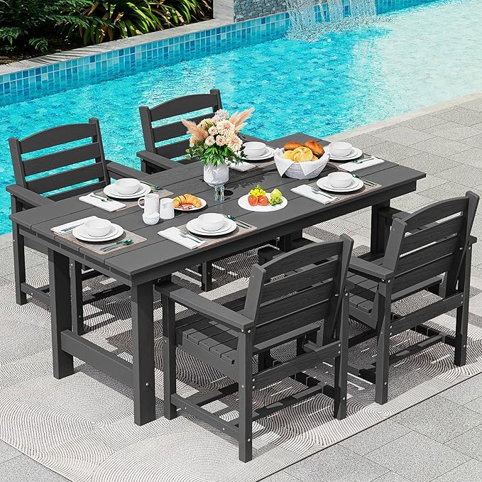 SERWALL 6-Person Outdoor Dining Table - Image 5