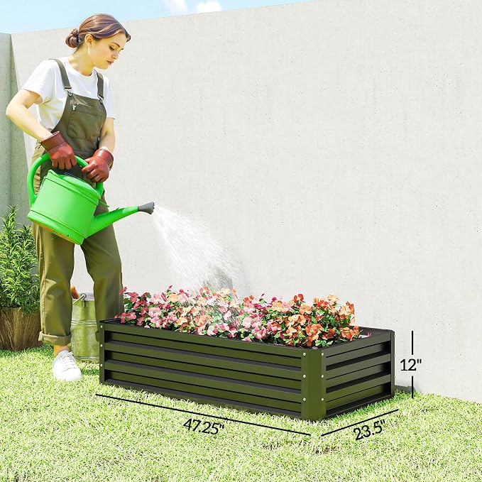 Outsunny Galvanized Raised Garden Bed, - Image 7