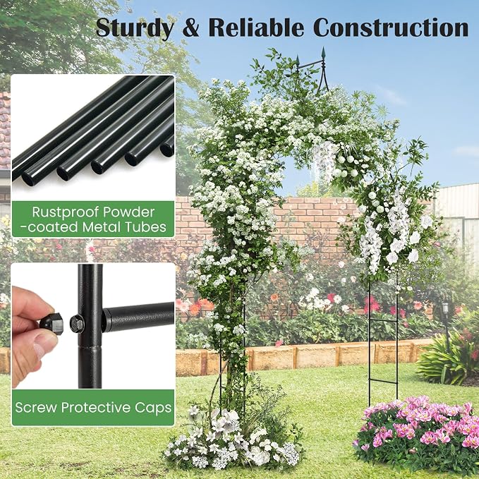 Giantex Metal Garden Arch Trellis - Image 4