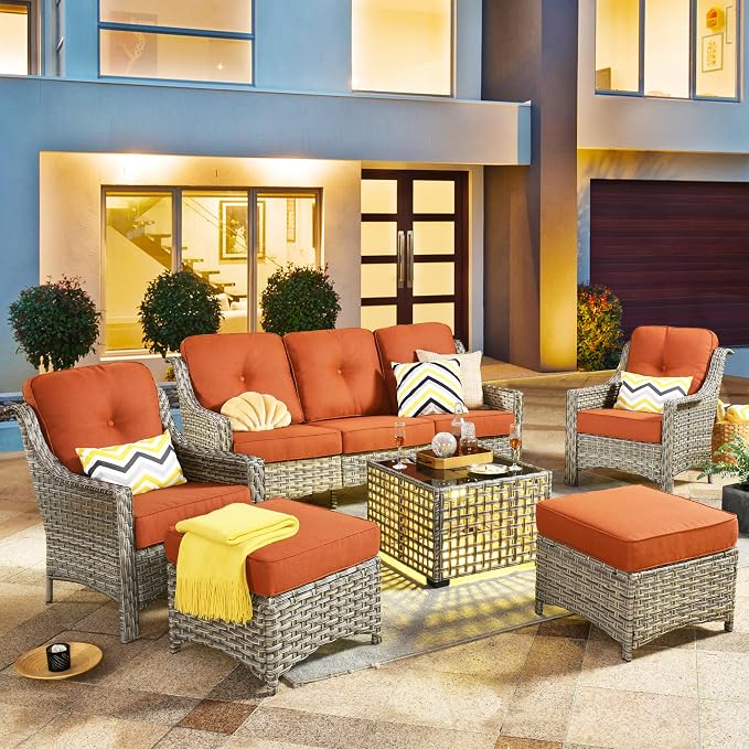 HOOOWOOO 6 Piece Patio Furniture Conversation Sets by DesignforBetterLife