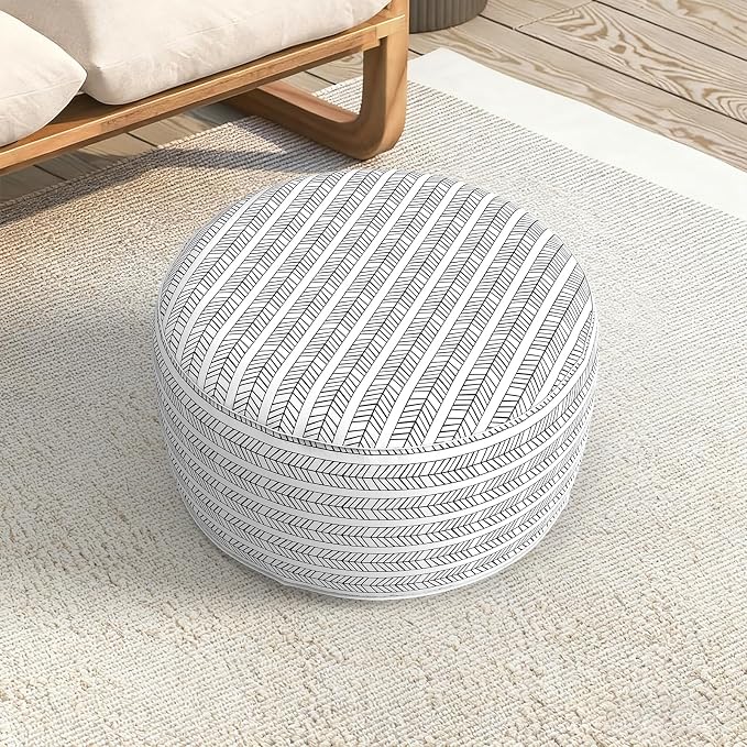 LVTXIII Indoor/Outdoor Extra Large Inflatable Ottoman Pouf D31 x H14 Inch - Image 4