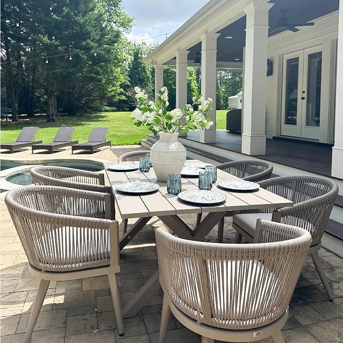 PURPLE LEAF Outdoor Dining Set for 12 All-Weather 14 Pieces Patio Aluminium - Image 3