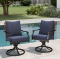 Grand patio 2-Piece Outdoor Dining Chair Set, 2 Leather-Look Wicker 360-Degree by GrandPatio