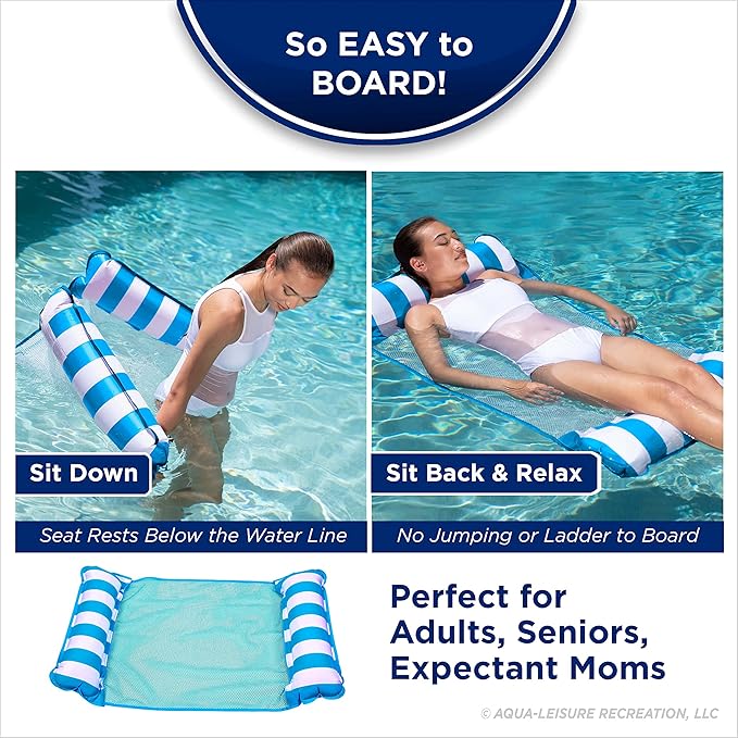 Aqua 4-in-1 Monterey Hammock Pool Float & Water Hammock, Inflatable Pool Floats - Image 3