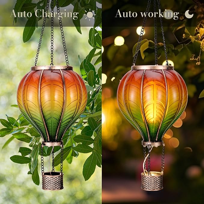 TERESA'S COLLECTIONS 2 Pack Hanging Solar Lantern Outdoor Garden Decor - Image 5