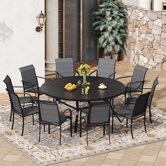 VICLLAX 11 Pieces Patio Outdoor Dining Set by HOME