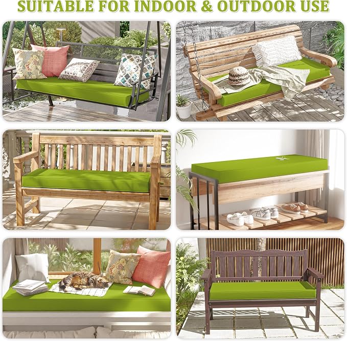Premium Outdoor Bench Cushions for Patio Furniture 3.5inches Memory Foam Bench - Image 6