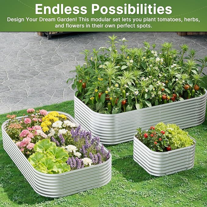 4 PCS 4x2ft Galvanized Raised Garden Bed Outdoor, Metal Garden Bed - Image 7