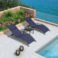 PURPLE LEAF Patio Chaise Lounge Set Outdoor Beach Pool Sunbathing Lawn Lounger by PURPLELEAF
